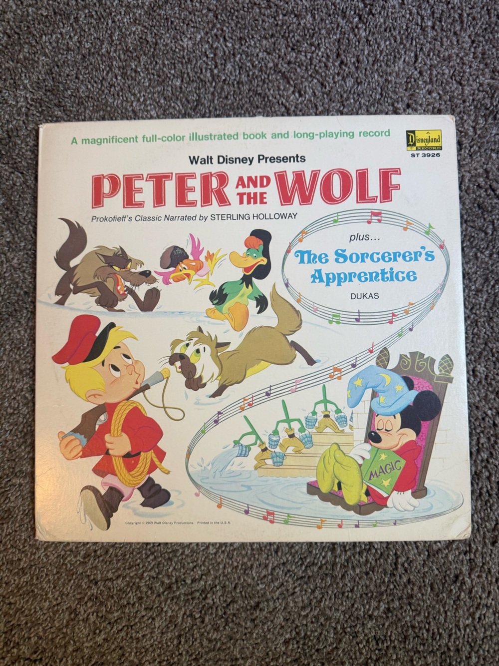 WALT DISNEY PETER AND THE WOLF VINYL LP WITH ILLUSTRATED STORY BOOK
